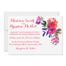 Vibrant Watercolor Wedding Invitation