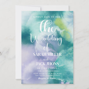 Vibrant  Watercolor Wedding Invitation