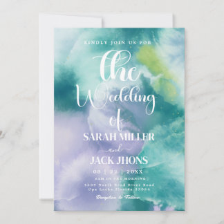Vibrant  Watercolor Wedding Invitation