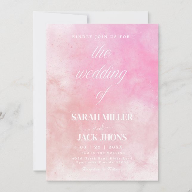 Vibrant  Watercolor Wedding Invitation (Front)