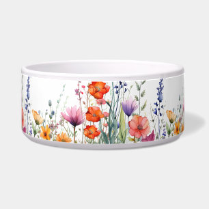Vibrant Watercolor Wildflowers Floral Dog