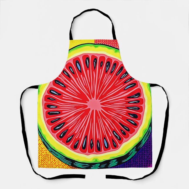 Vibrant Watermelon Pop Art Apron (Front)