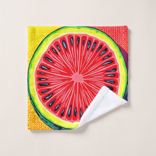 Vibrant Watermelon Pop Art Bath Towel Set