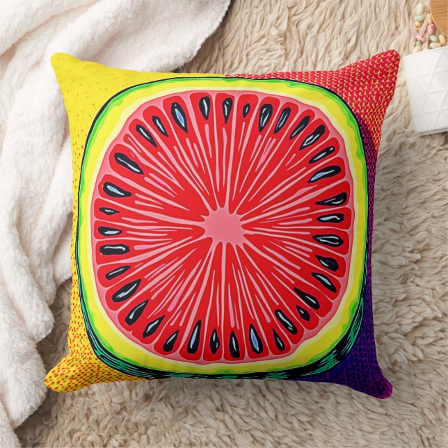 Vibrant Watermelon Pop Art Cushion (Blanket)