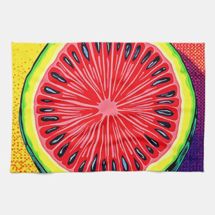 Vibrant Watermelon Pop Art Tea Towel