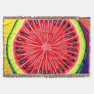 Vibrant Watermelon Pop Art Throw Blanket