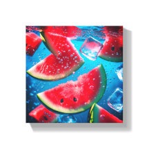 Vibrant Watermelon Slices Underwater – Refreshing 