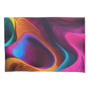 Vibrant Waves of Colour Pillowcase
