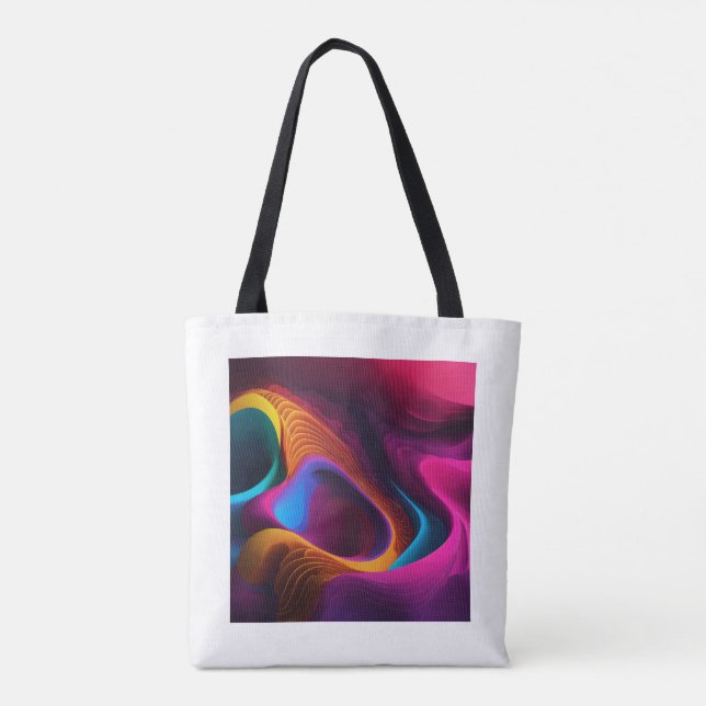  Vibrant Waves of Colour Tote Bag (Back)