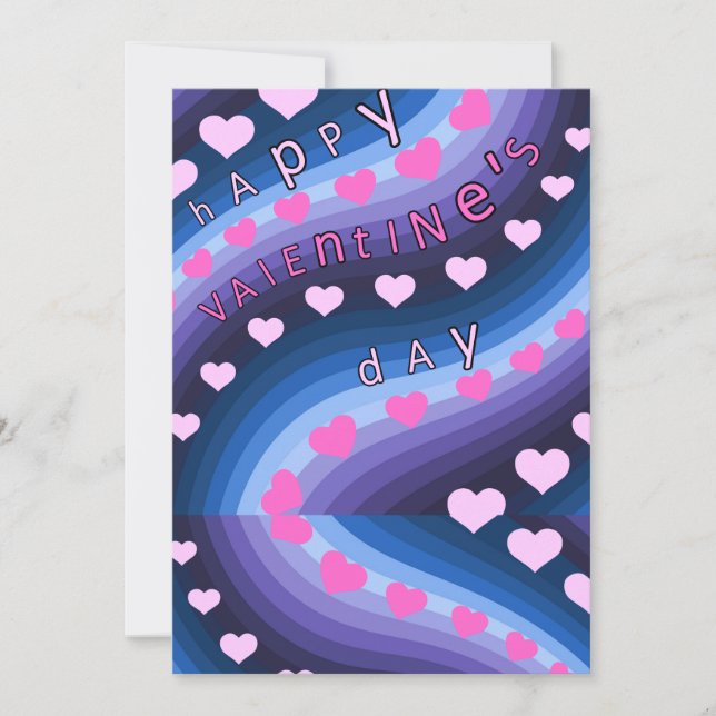 Vibrant Waves of Love Valentine's Day Card (Front)