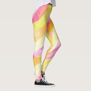 Vibrant Wavy Abstract Pattern Leggings