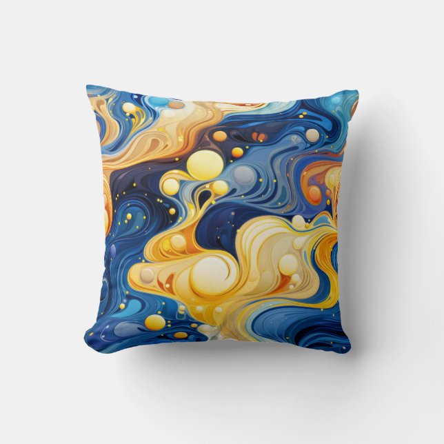 Vibrant Wavy Design Art Cushion (Front)