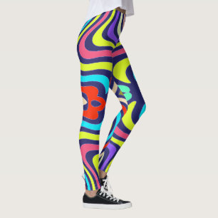 Vibrant Wavy Symmetry Pattern Leggings