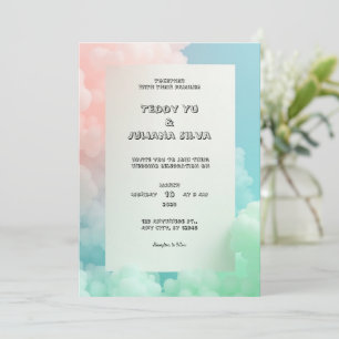 Vibrant wedding invitation with a dreamy quality