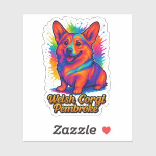 Vibrant Welsh Corgi Pembroke Pop Art Design