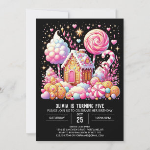 Vibrant Whimsical Candyland Digital Birthday Invitation