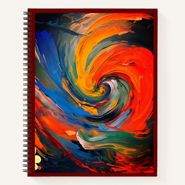 Vibrant Whirl of Colours Notebook (Front)
