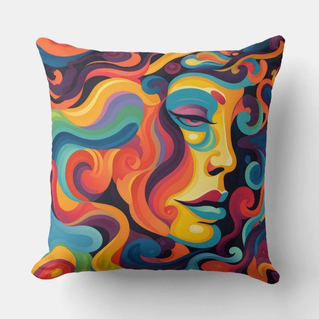 Vibrant Whirl of Emotions Cushion (Front)