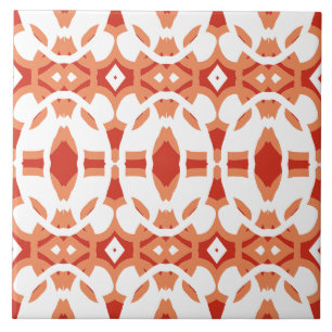 Vibrant white & red classic pattern ceramic tile