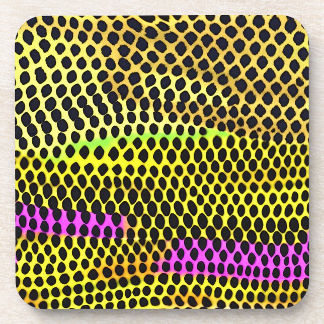 "Vibrant Wilderness" Colourful Abstract Print Coaster (Front)