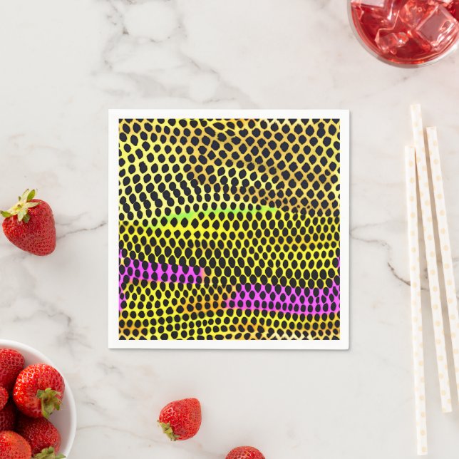 "Vibrant Wilderness" Colourful Abstract Print Napkin (Insitu)