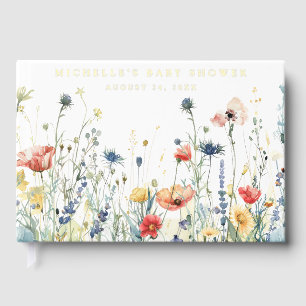 Vibrant Wildflower Baby Shower Guest Book