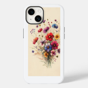 Vibrant Wildflower Bouquet Artistic Floral Cream A iPhone 14 Case