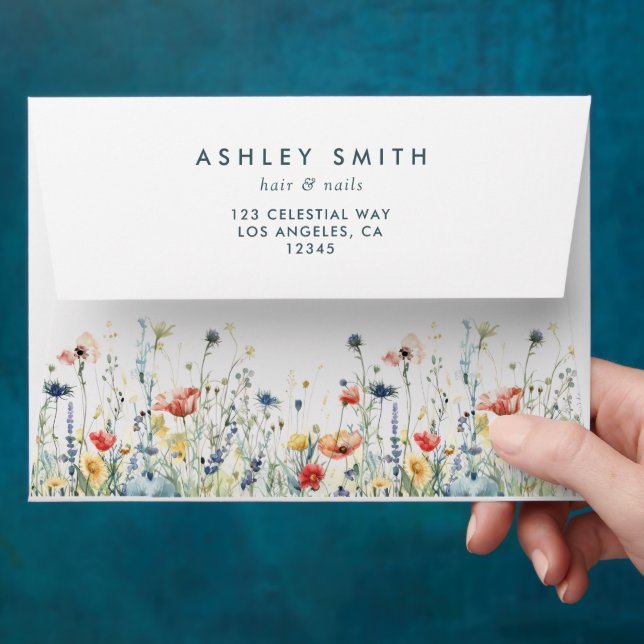 Vibrant Wildflower Business Envelope (Hand)