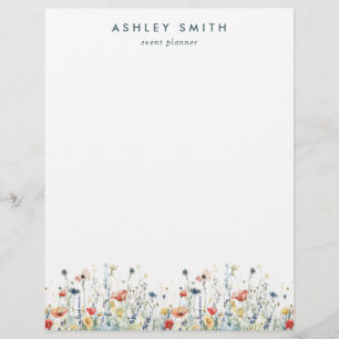 Vibrant Wildflower Custom Letterhead