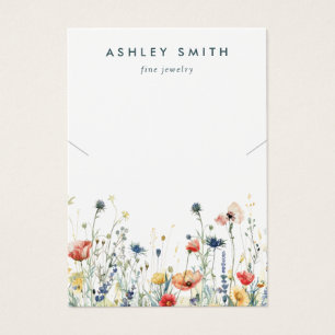 Vibrant Wildflower Field Necklace Display Card