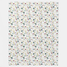 Vibrant Wildflower Fleece Blanket