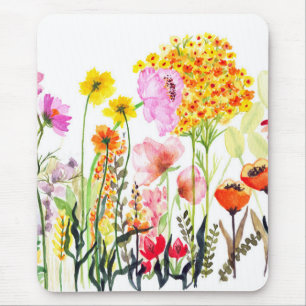Vibrant wildflower garden mouse pad