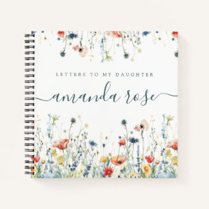 Vibrant Wildflower Keepsake Letters to My Daughter Notebook