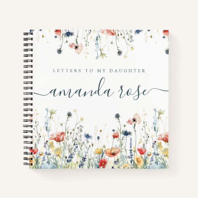 Vibrant Wildflower Keepsake Letters to My Daughter Notebook (Front)