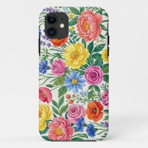 Vibrant Wildflower Meadow Botanical Garden Print iPhone 11 Case