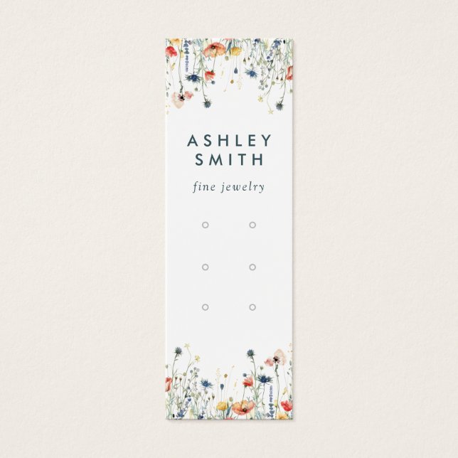 Vibrant Wildflower Multiple Earring Display Card (Front)
