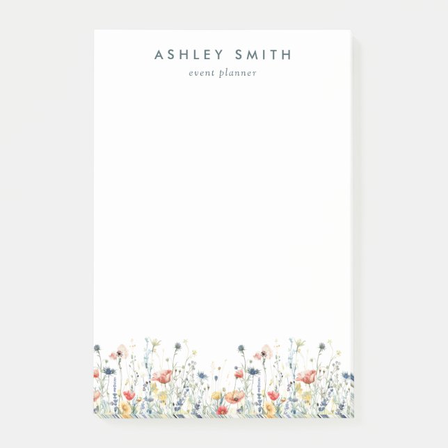 Vibrant Wildflower Post-it Notes (Front)