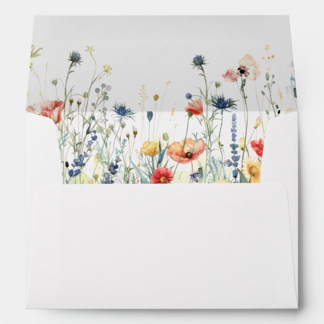 Vibrant Wildflower Wedding Envelope (Back (Bottom))