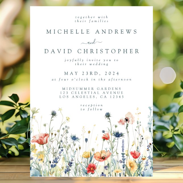 Vibrant Wildflower Wedding Invitation (Creator Uploaded)