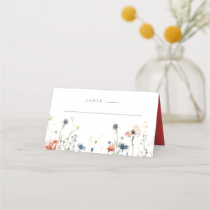 Vibrant Wildflower Wedding Place Card