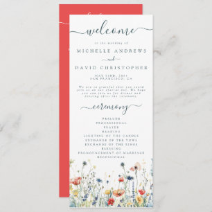 Vibrant Wildflower Wedding Program