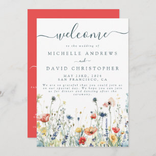 Vibrant Wildflower Wedding Program