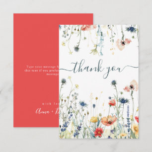 Vibrant Wildflower Wedding Thank You Card