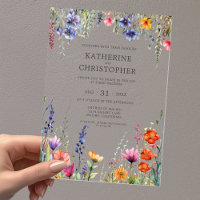 Vibrant Wildflowers Elegant Wedding Clear