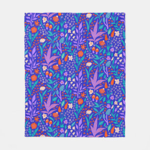 Vibrant Wildflowers Fleece Blanket