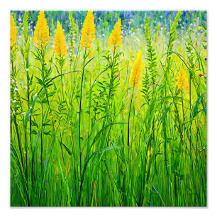 Vibrant Wildflowers in Summer Sun Photo Print