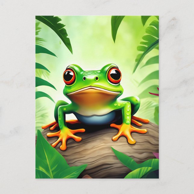 Vibrant Wildlife Frog Postcard (Front)