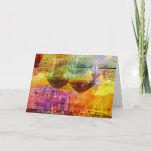 Vibrant Wine Digital Art Greeting Card