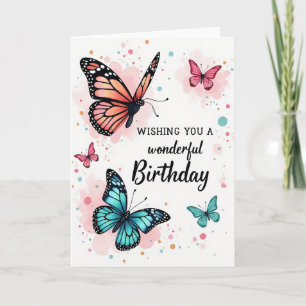 Vibrant Winged Birthday Card