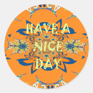 Vibrant Wishes: Have a Nice Day Art Print Design Classic Round Sticker